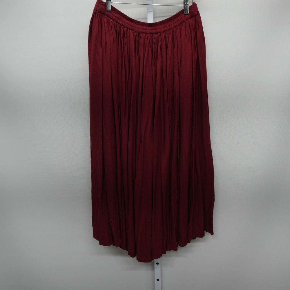 Tantrums Collection Womens Small Red Rayon Maxi Skirt Elastic Waist Boho Flowy